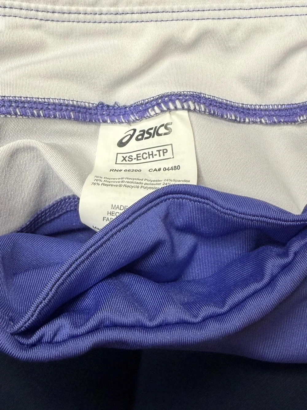 ASICS Periwinkle Blue 7/8 Performance Tight Leggings XS Colorblock Athletic Vibe
